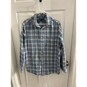 Claiborne Button Down Shirt Size LT Blue/Green/White